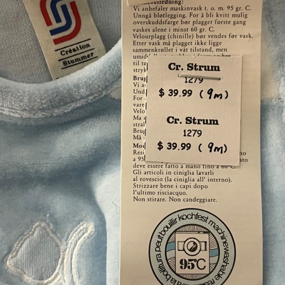 Light Blue European Baby Footed Romper Made in Austria - Picture 7 of 7